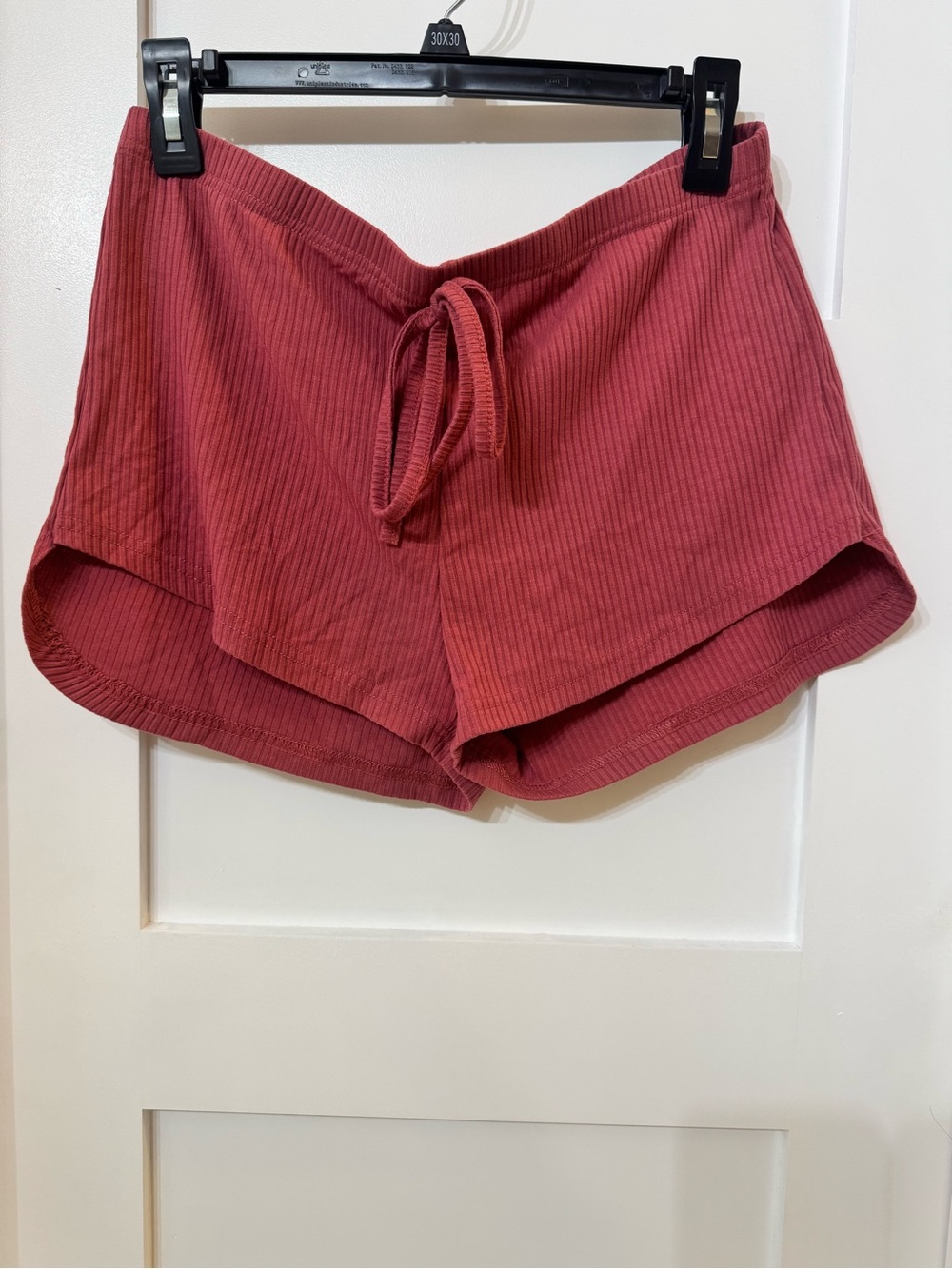 Ribbed drawstring lounge shorts
